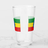 Patriotische Glastasse mit der Flagge Äthiopiens Glas (Rechts)