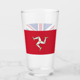 Patriotische Glastasse mit der Flagge der Insel Ma Glas