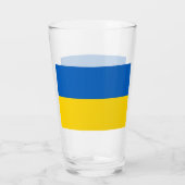 Patriotische Glastasse mit der Flagge der Ukraine Glas (Rückseite)