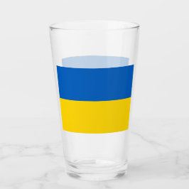 Patriotische Glastasse mit der Flagge der Ukraine Glas