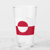 Patriotische Glastasse mit der Flagge Grönlands Glas (Rückseite)