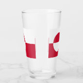 Patriotische Glastasse mit der Flagge Grönlands Glas (Rechts)