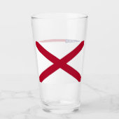 Patriotische Glastasse mit der Flagge von Alabama, Glas (Vorderseite)