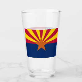 Patriotische Glastasse mit der Flagge von Arizona, Glas