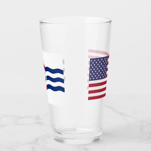 Patriotische Glastasse mit der Flagge von Cincinna Glas (Links)