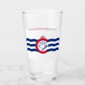Patriotische Glastasse mit der Flagge von Cincinna Glas (Vorderseite)