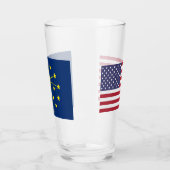Patriotische Glastasse mit der Flagge von Indiana Glas (Links)
