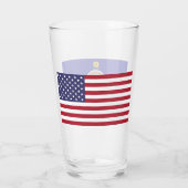Patriotische Glastasse mit der Flagge von Kansas Glas (Rückseite)