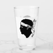Patriotische Glastasse mit der Flagge von Korsika, Glas (Vorderseite)