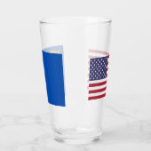 Patriotische Glastasse mit der Flagge von Nevada Glas (Links)