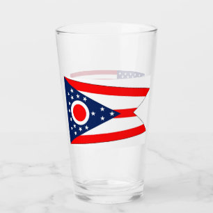 Patriotische Glastasse mit der Flagge von Ohio Glas