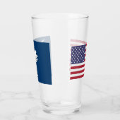 Patriotische Glastasse mit der Flagge von South Ca Glas (Links)