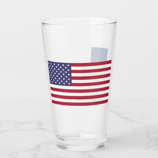 Patriotische Glastasse mit der Flagge von Texas Glas (Rückseite)