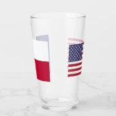 Patriotische Glastasse mit der Flagge von Texas Glas (Links)
