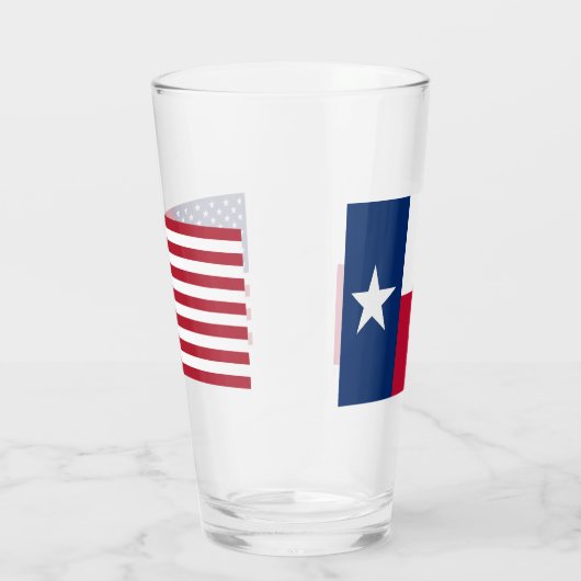 Patriotische Glastasse mit der Flagge von Texas Glas (Rechts)