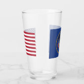 Patriotische Glastasse mit der Flagge von Utah Glas (Rechts)