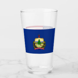 Patriotische Glastasse mit der Flagge von Vermont Glas