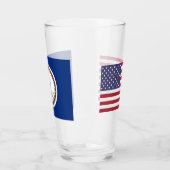 Patriotische Glastasse mit der Flagge von Virginia Glas (Links)