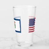 Patriotische Glastasse mit der Flagge von West Vir Glas (Links)