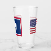 Patriotische Glastasse mit der Flagge von Wyoming Glas (Links)