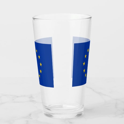 Patriotische Glastasse mit europäischer Gewerkscha Glas (Links)