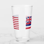 Patriotische Glastasse mit Fahne Hawaii Glas (Rechts)