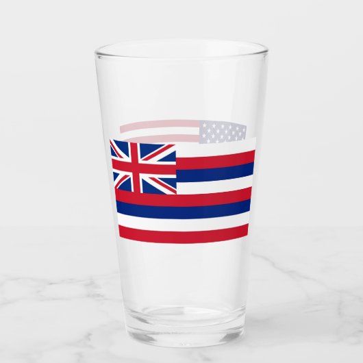 Patriotische Glastasse mit Fahne Hawaii Glas (Vorderseite)