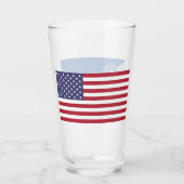 Patriotische Glastasse mit Fahne von Las Vegas Glas (Rückseite)