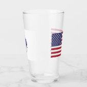 Patriotische Glastasse mit Fahne von Massachusetts Glas (Links)