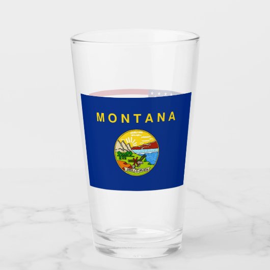 Patriotische Glastasse mit Fahne von Montana Glas (Vorderseite)