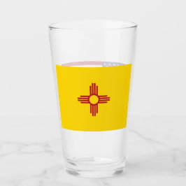 Patriotische Glastasse mit Fahne von New Mexico Glas