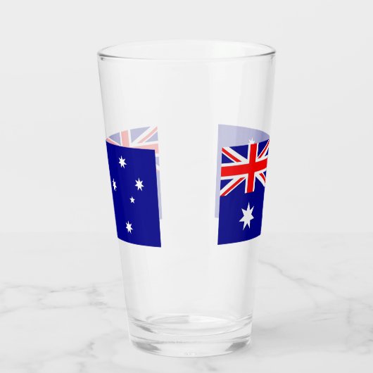 Patriotische Glastasse mit Flagge Australiens Glas (Links)