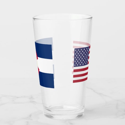 Patriotische Glastasse mit Flagge Colorado, USA Glas (Links)