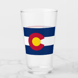 Patriotische Glastasse mit Flagge Colorado, USA Glas