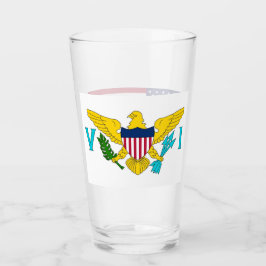 Patriotische Glastasse mit Flagge der Jungfrau Glas