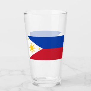 Patriotische Glastasse mit Flagge der Philippinen Glas