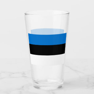 Patriotische Glastasse mit Flagge Estlands Glas