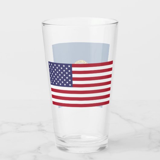 Patriotische Glastasse mit Flagge Idaho Glas (Rückseite)