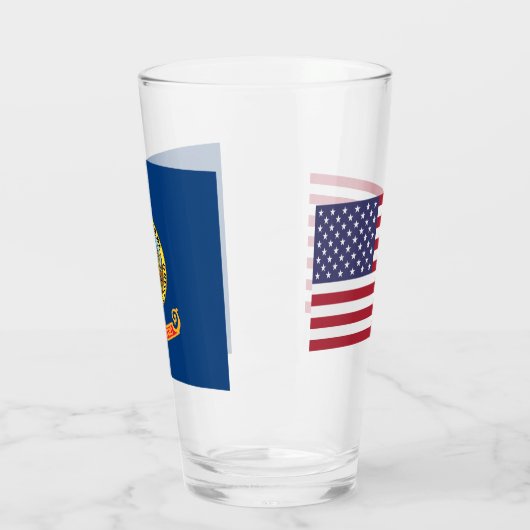 Patriotische Glastasse mit Flagge Idaho Glas (Links)