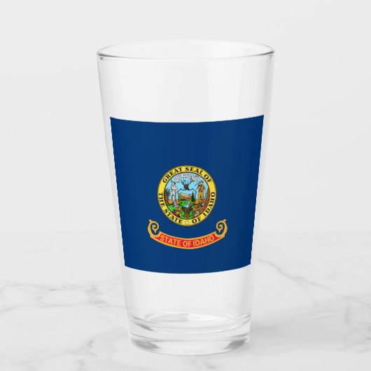 Patriotische Glastasse mit Flagge Idaho Glas (Vorderseite)