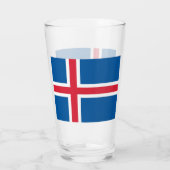 Patriotische Glastasse mit Flagge Islands Glas (Rückseite)