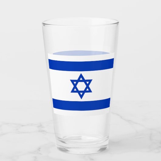 Patriotische Glastasse mit Flagge Israels Glas (Vorderseite)