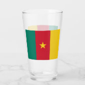 Patriotische Glastasse mit Flagge Kameruns Glas (Rückseite)