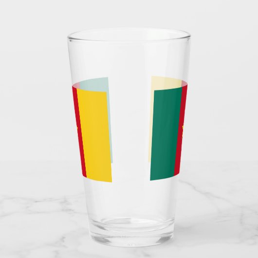 Patriotische Glastasse mit Flagge Kameruns Glas (Links)