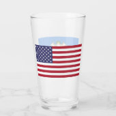 Patriotische Glastasse mit Flagge von Connecticut Glas (Rückseite)