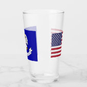 Patriotische Glastasse mit Flagge von Louisiana Glas (Links)