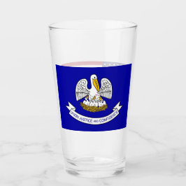 Patriotische Glastasse mit Flagge von Louisiana Glas