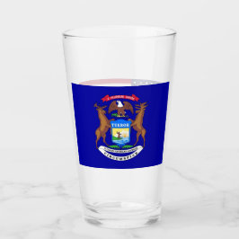 Patriotische Glastasse mit Flagge von Michigan Glas