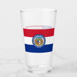Patriotische Glastasse mit Flagge von Missouri Glas