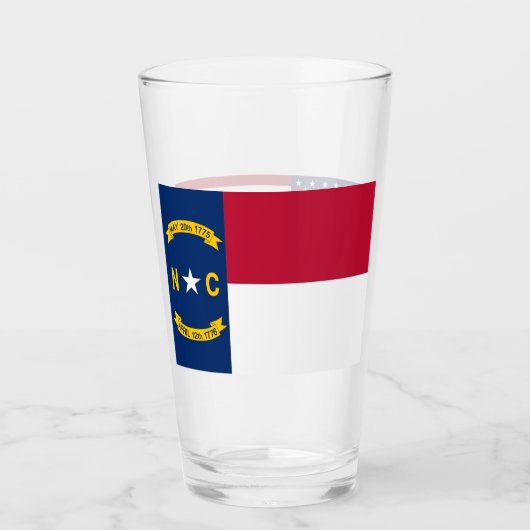 Patriotische Glastasse mit Flagge von North Caroli Glas (Vorderseite)